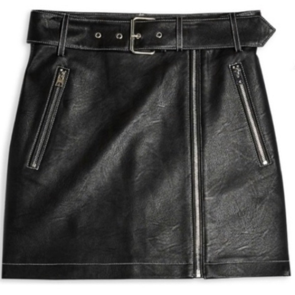 TopShop Faux Leather Skirt and Belt
